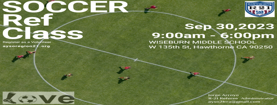 Referee Class - Sept 30th - Wiseburn Middle School