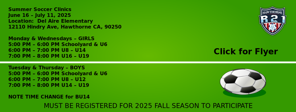 Summer Soccer Clinic - click for info